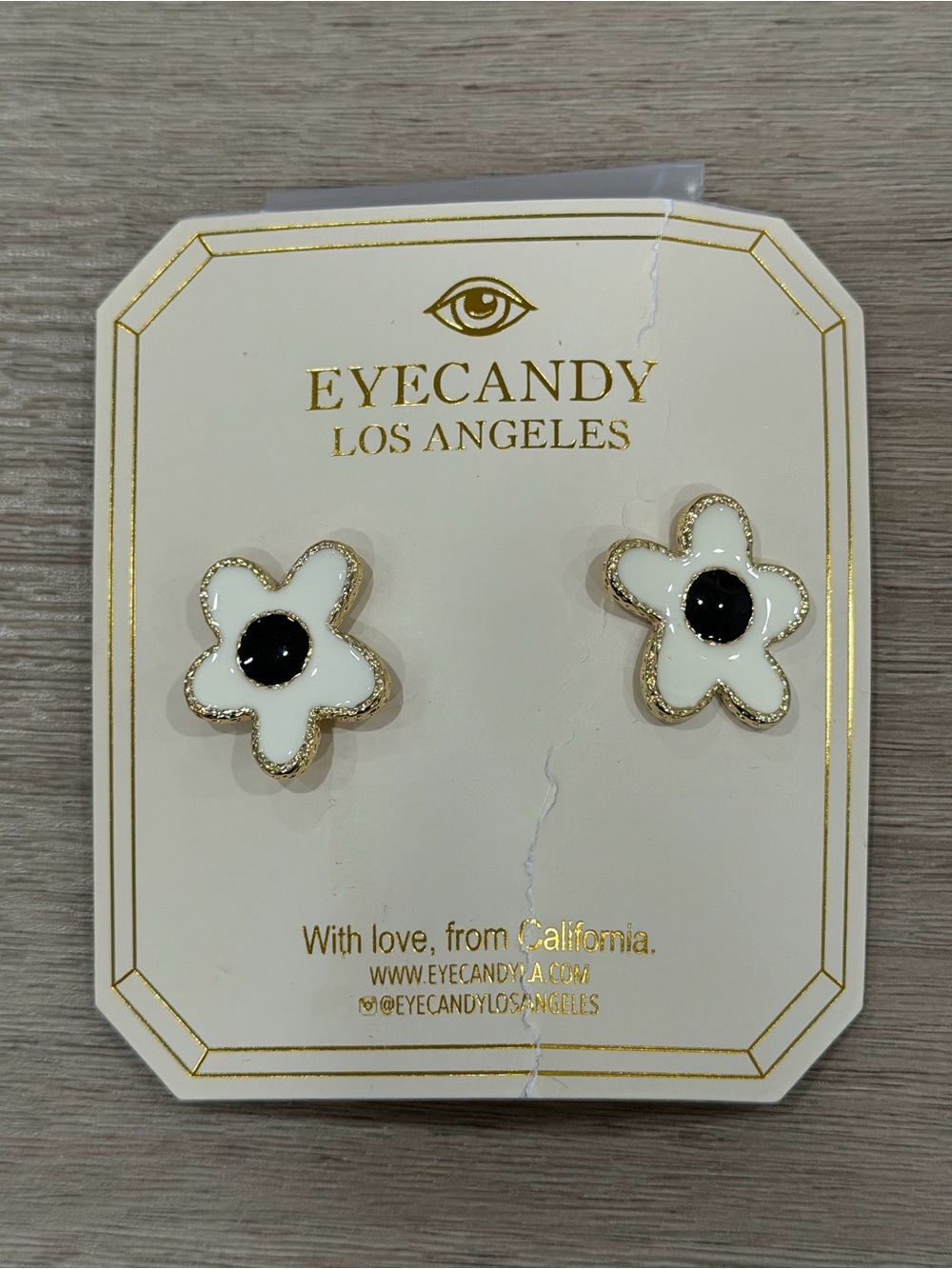 Eye Candy LA Rosetta Stud Flower Earrings NWT